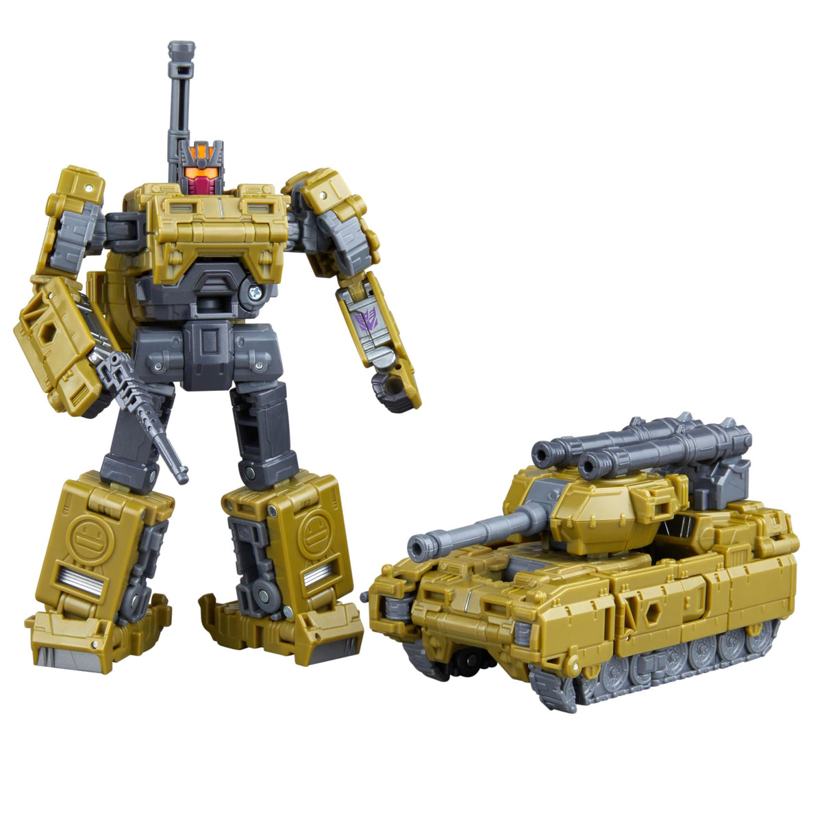 Transformers Combaticon Brawl in robot mode with detailed deco for display.