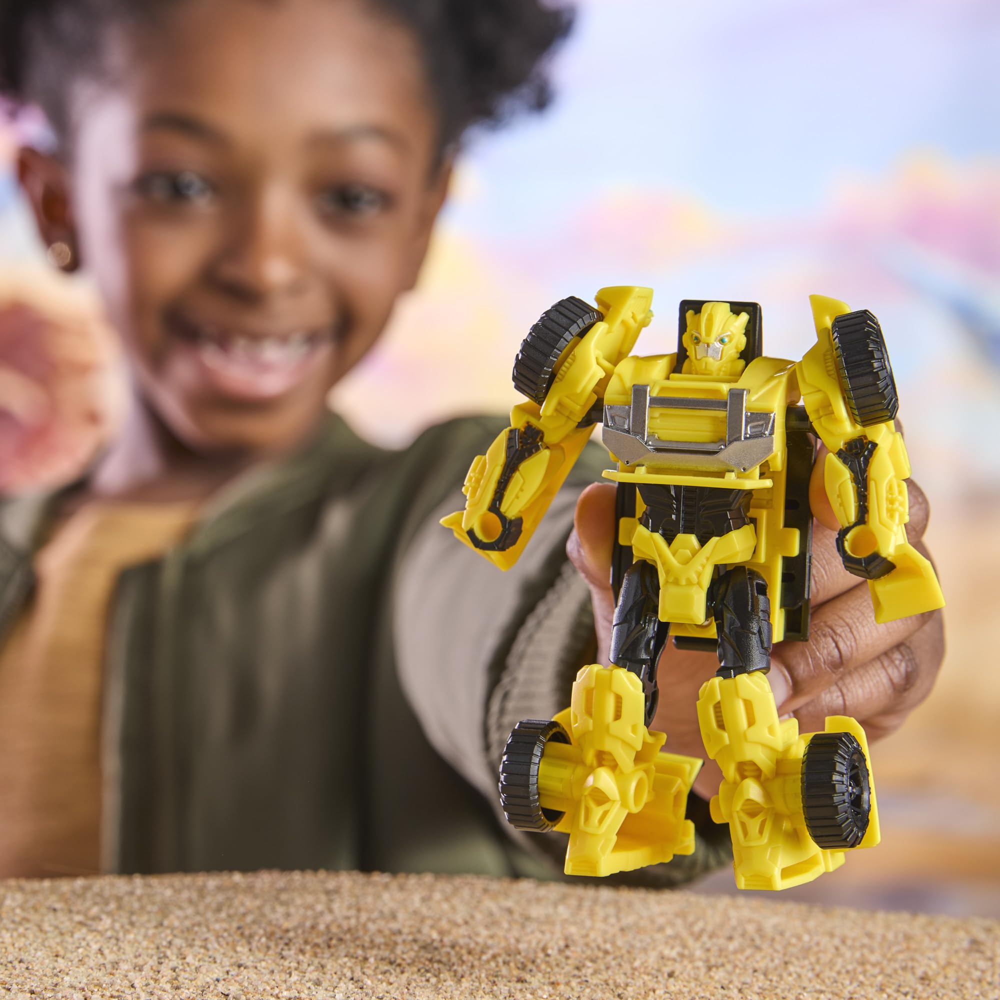 Transformers Bumblebee Cyberworld 4-inch figure fits small hands.