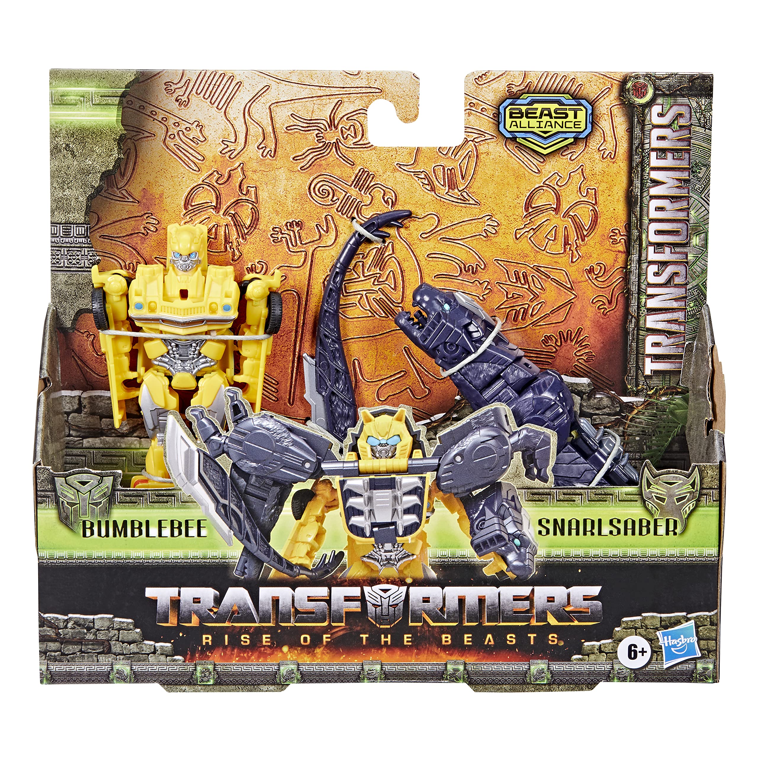 Transformers Bumblebee in robot to Camaro mode offers dynamic display and play action.