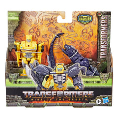 Transformers Bumblebee in robot to Camaro mode offers dynamic display and play action.