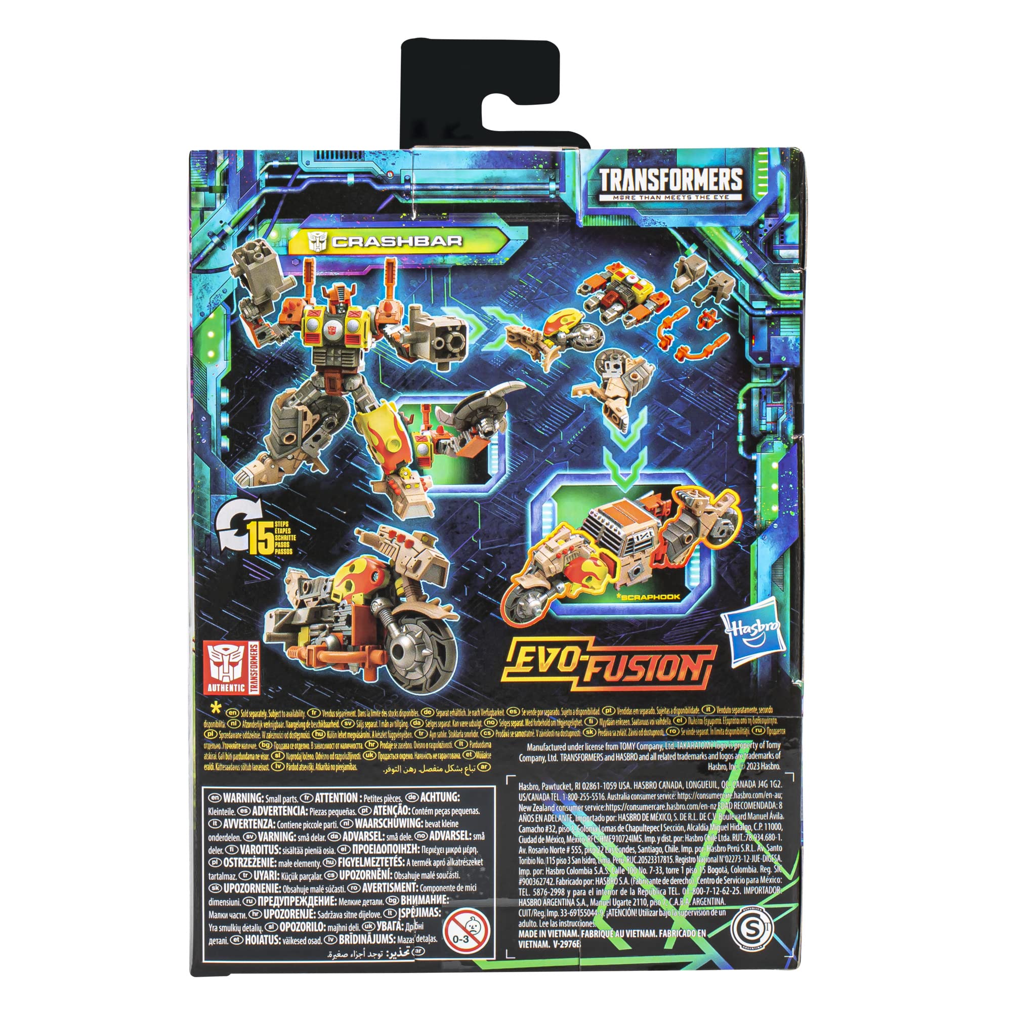 Transformers Crashbar accessories with tailpipes and thrusters for versatile poses.