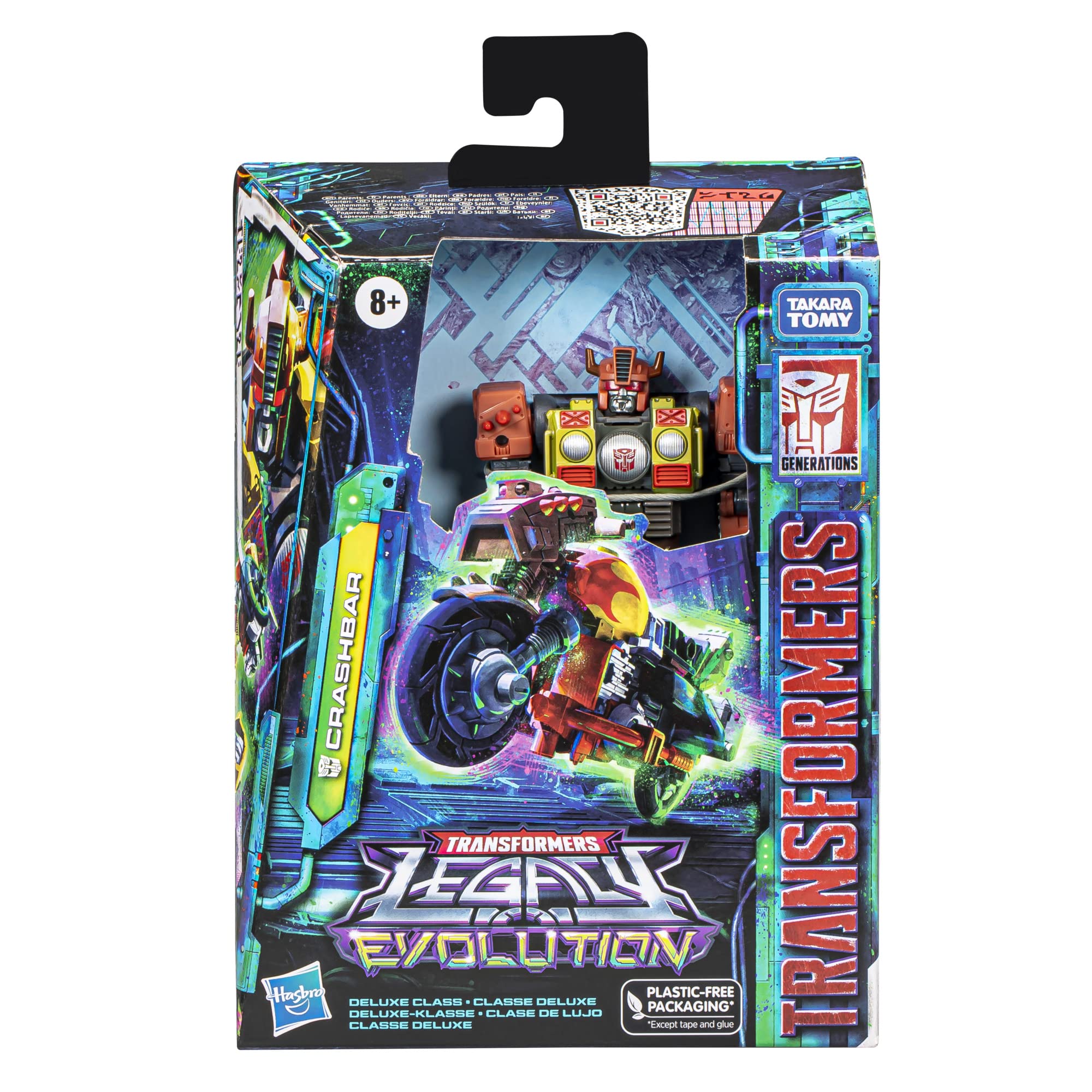 Transformers Crashbar motorcycle mode toy designed for high-speed action storytelling.