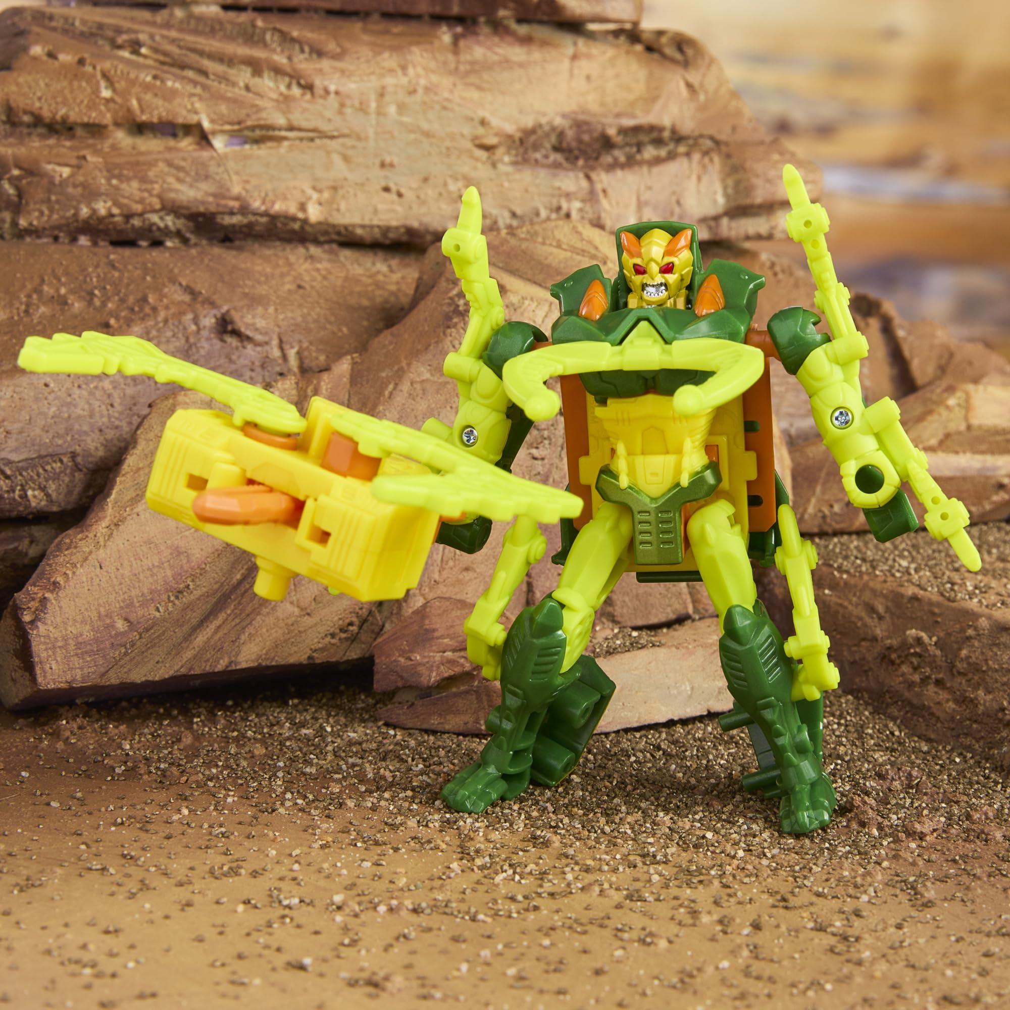 Kids playing with the Transformers CYBERWORLD figure in pretend play