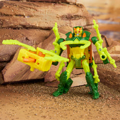 Kids playing with the Transformers CYBERWORLD figure in pretend play