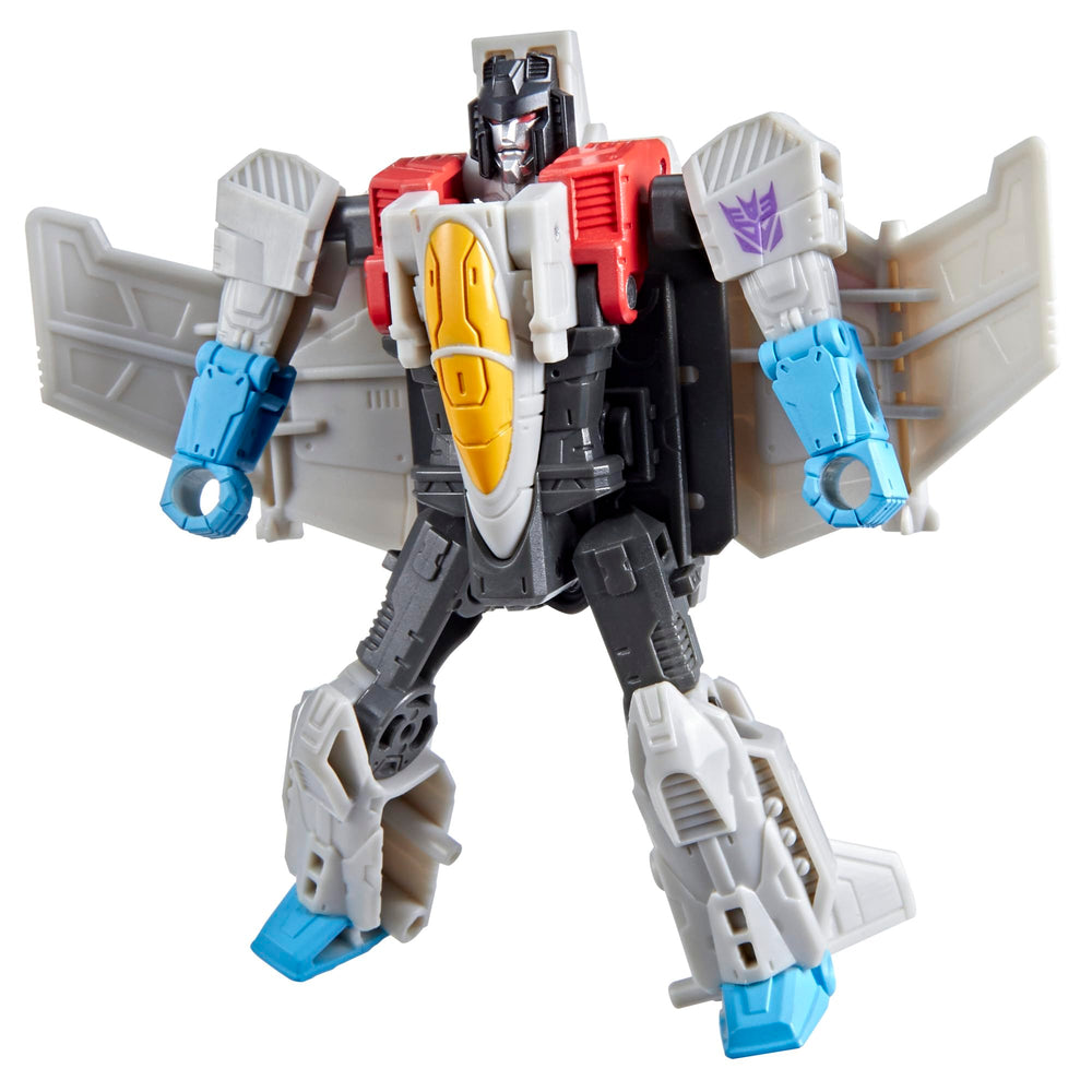 Transformers CYBERWORLD Starscream robot pose for action play and storytelling