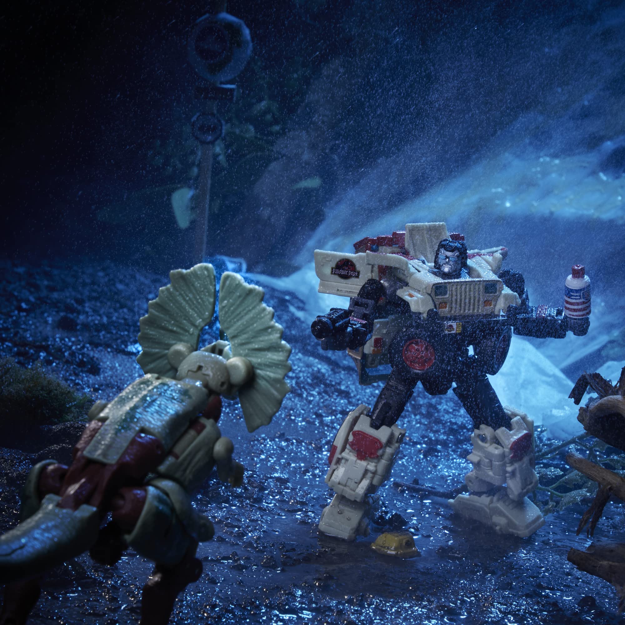 Transformers Dilophocon shaving-cream canister accessory sparks movie-like scenes.