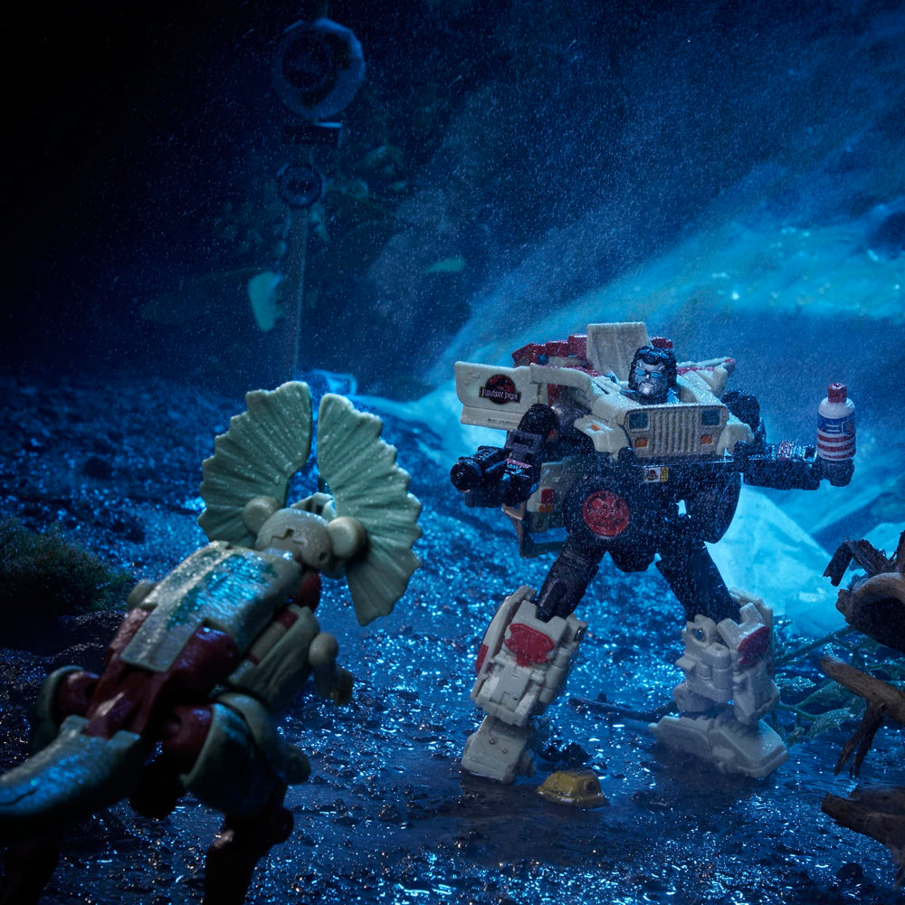 Transformers Dilophocon shaving-cream canister accessory sparks movie-like scenes.