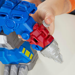 Transformers Dinobot Adventures 9-inch scale Optimus Prime figure for small-handed play.