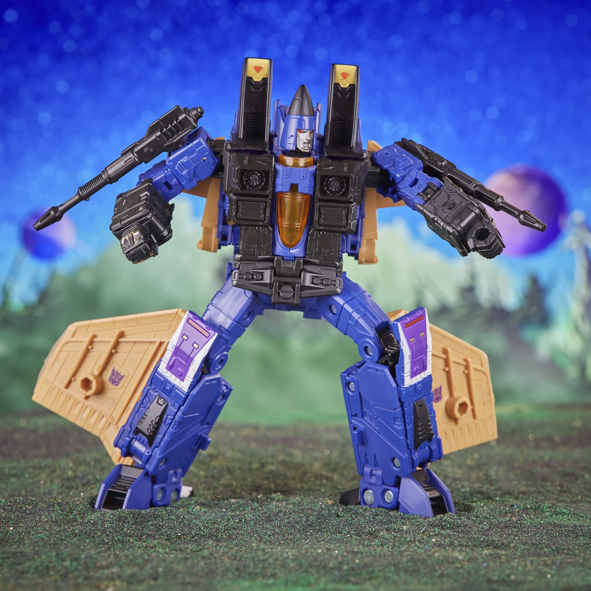 Transformers Dirge 7-inch action figure fits display shelves for play and collection.