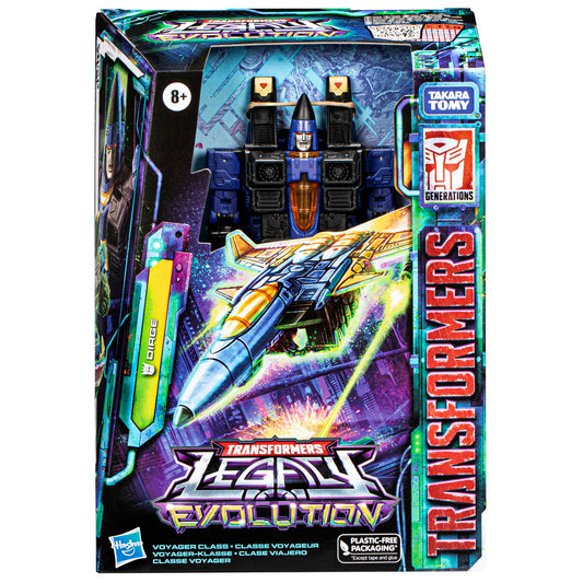 Transformers Dirge jet mode showcasing flight-ready design for aerial play.