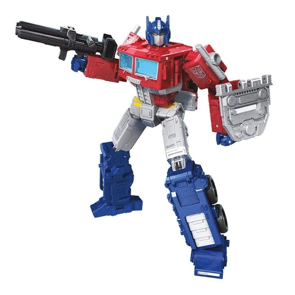 Transformers Earthrise Optimus Prime in truck mode for dynamic display and imaginative play.