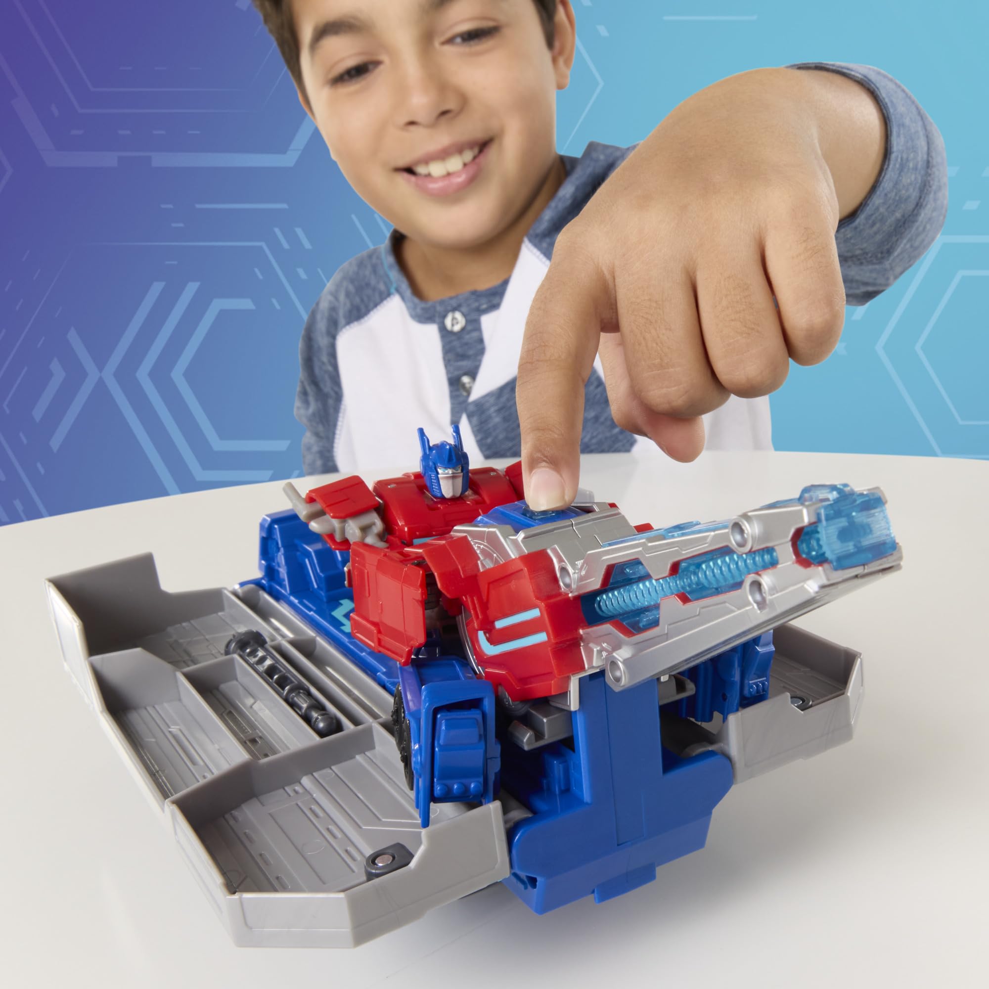 Transformers EarthSpark blaster light-up button displays effects