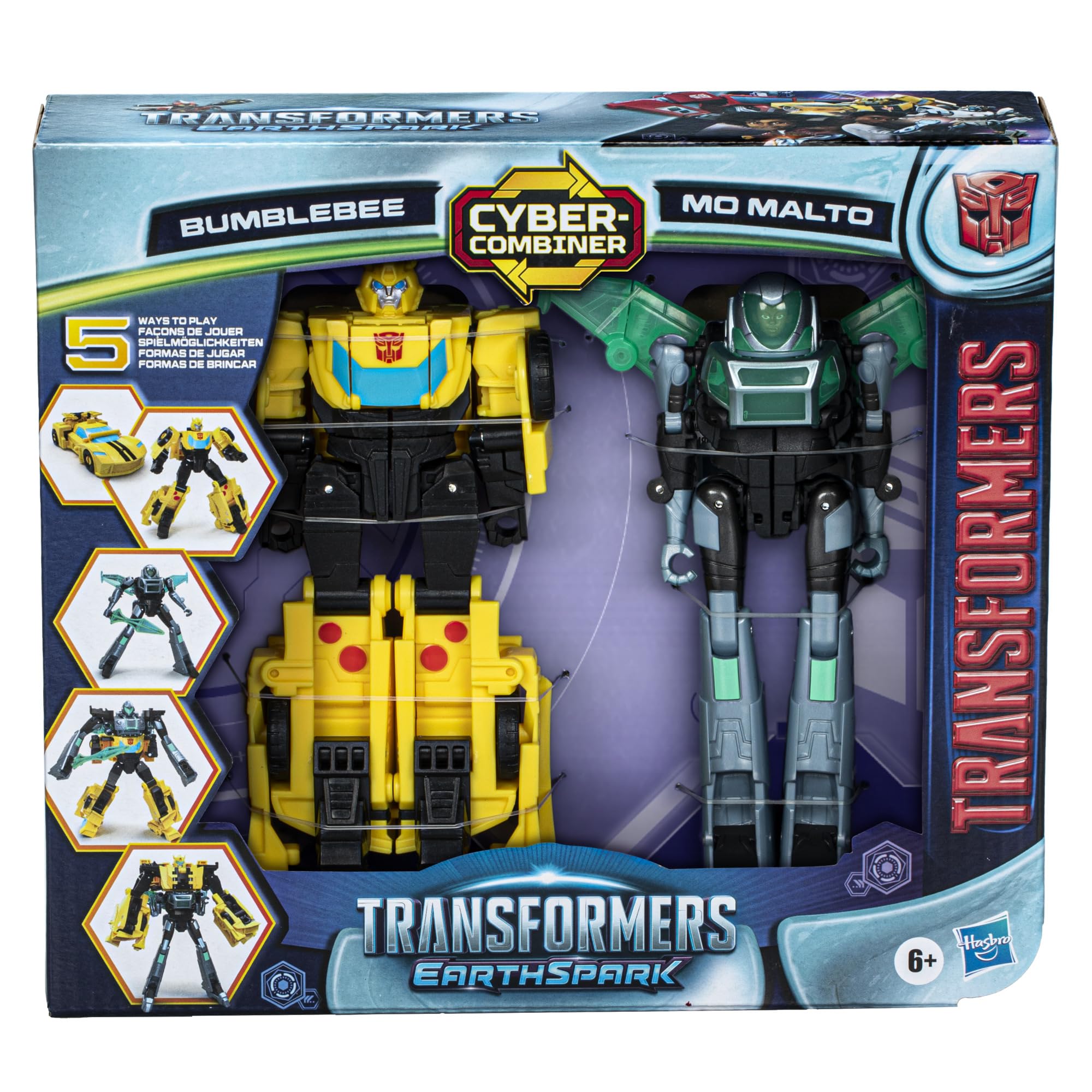 Transformers EarthSpark Bumblebee 9-step transform sequence for kids.