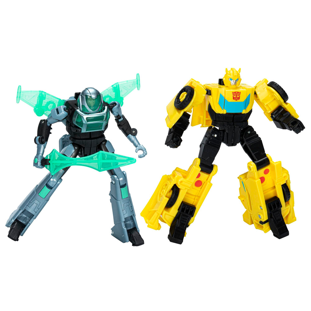 Transformers EarthSpark Bumblebee robot to car conversion in 9 steps for imaginative play.