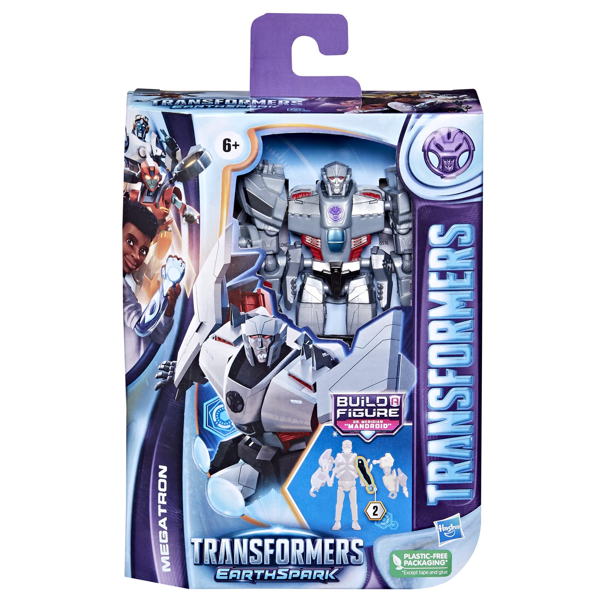 Transformers EarthSpark Megatron deluxe figure stands five inches tall for display.