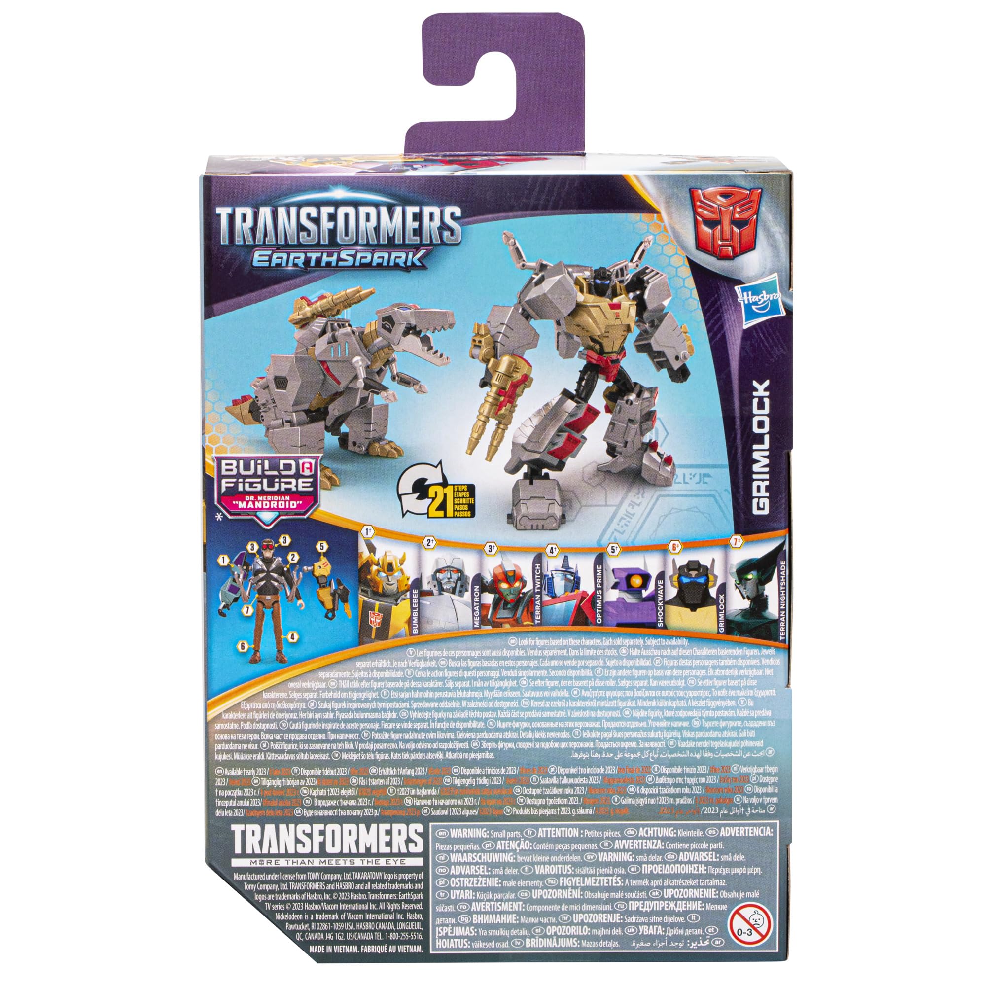 Transformers EarthSpark Grimlock 5-inch figure designed for kids ages 6 and up