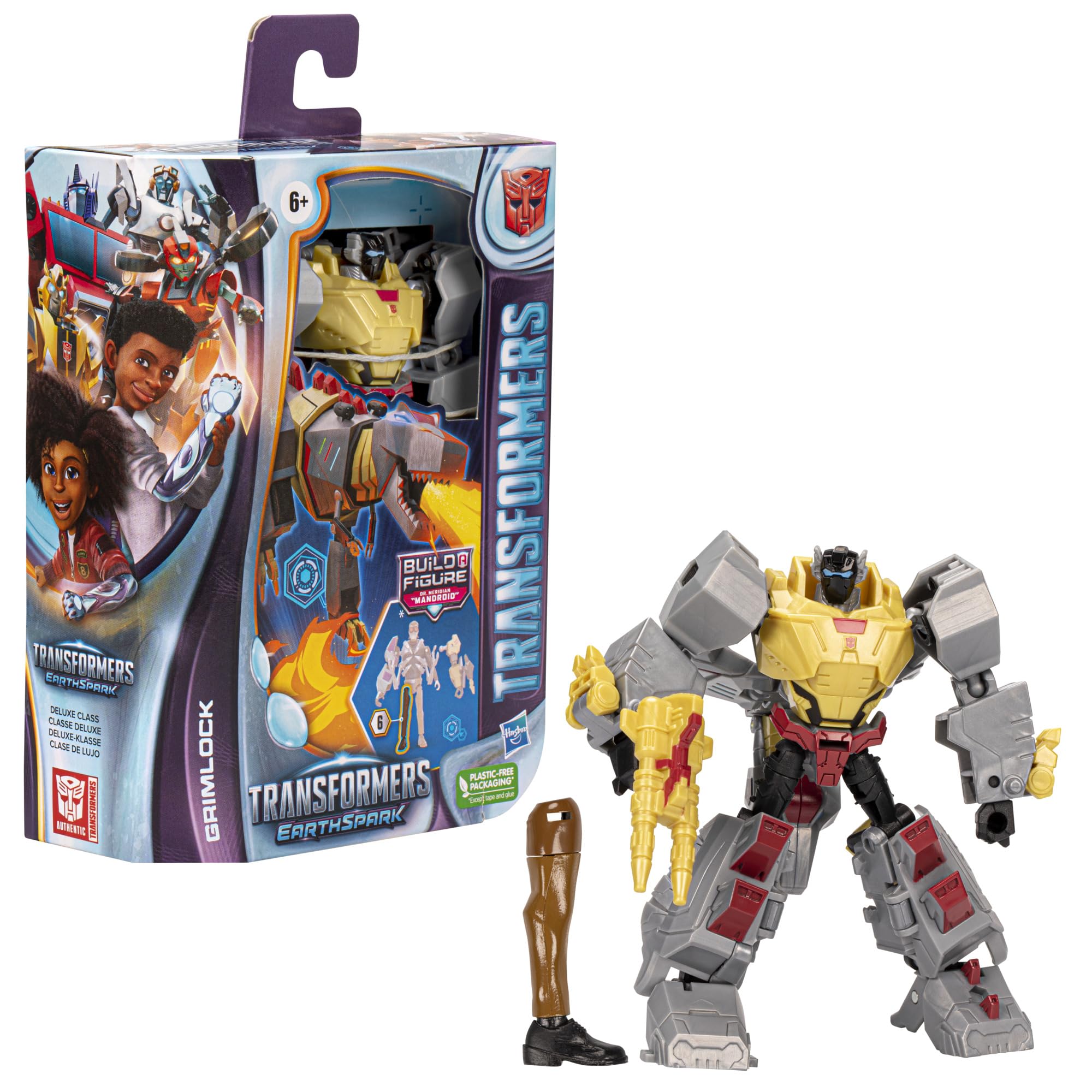 Transformers EarthSpark Grimlock with cannon blaster for battle-ready adventures