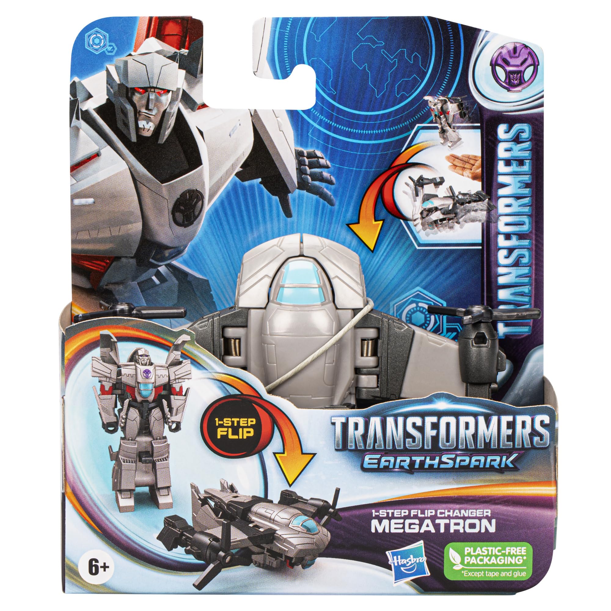The 4-inch EarthSpark Megatron figure designed for hands-on battles and collection.