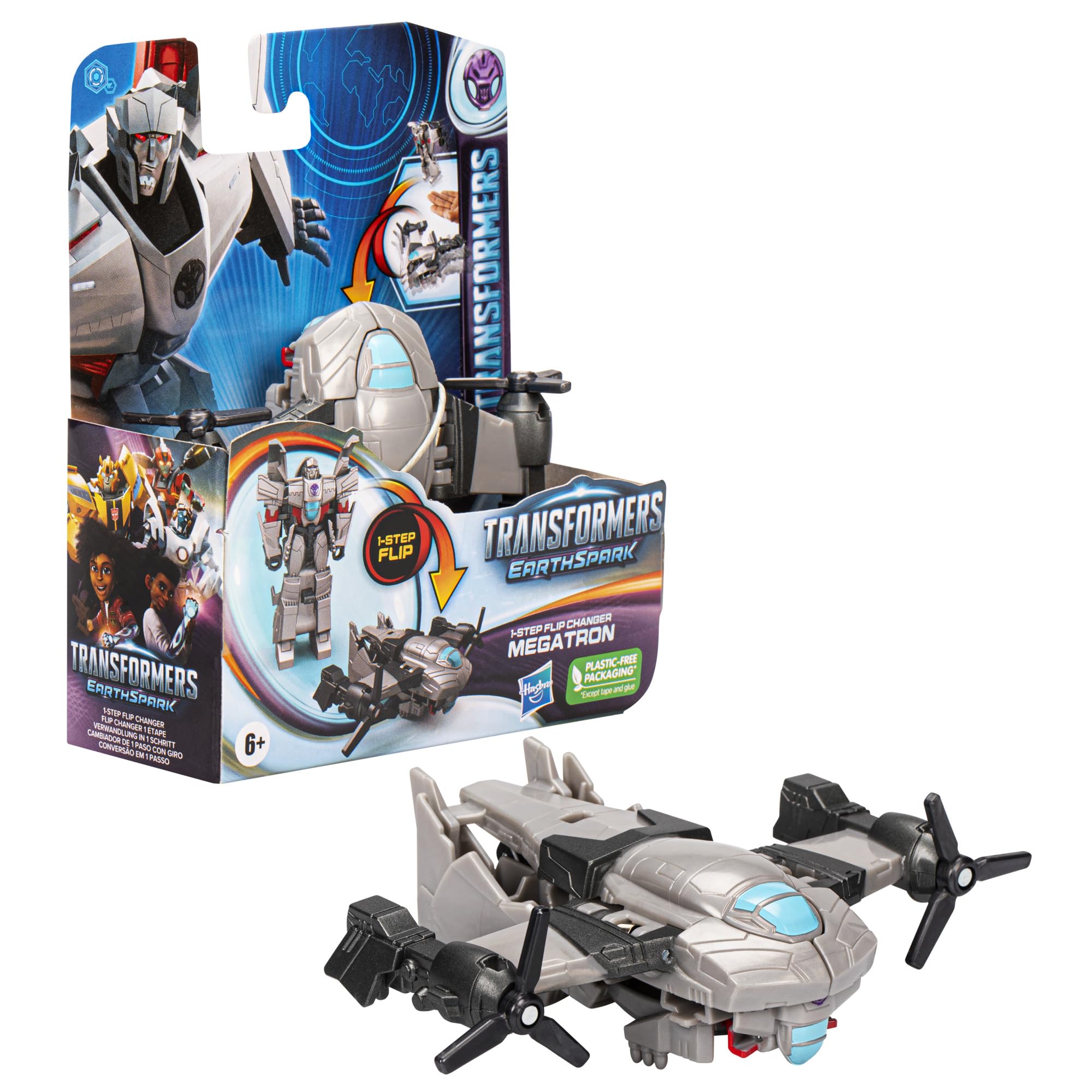 1-step flip action of Megatron sparks quick, repeatable transformations.