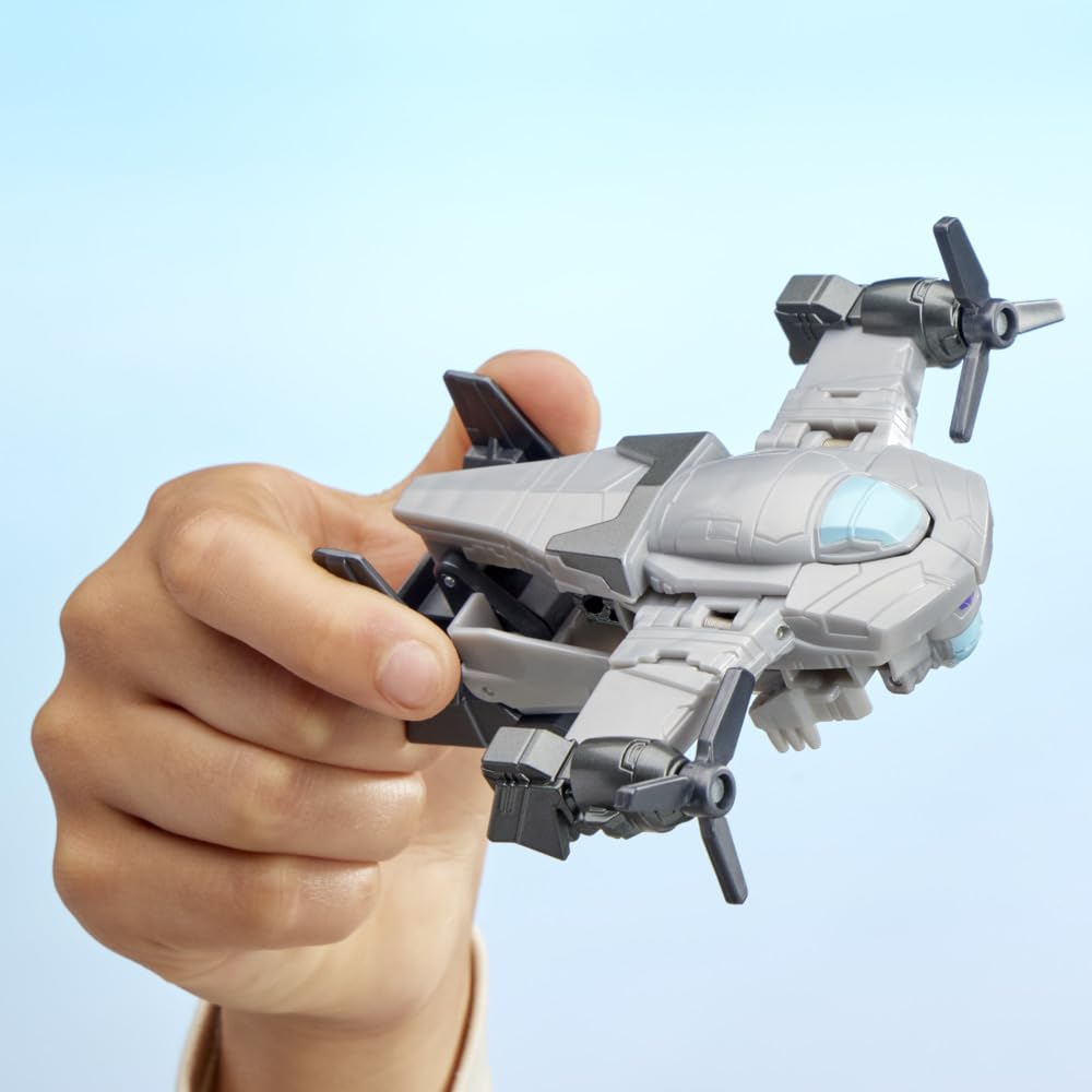 Megatron robot returning to plane mode for repeatable play sessions