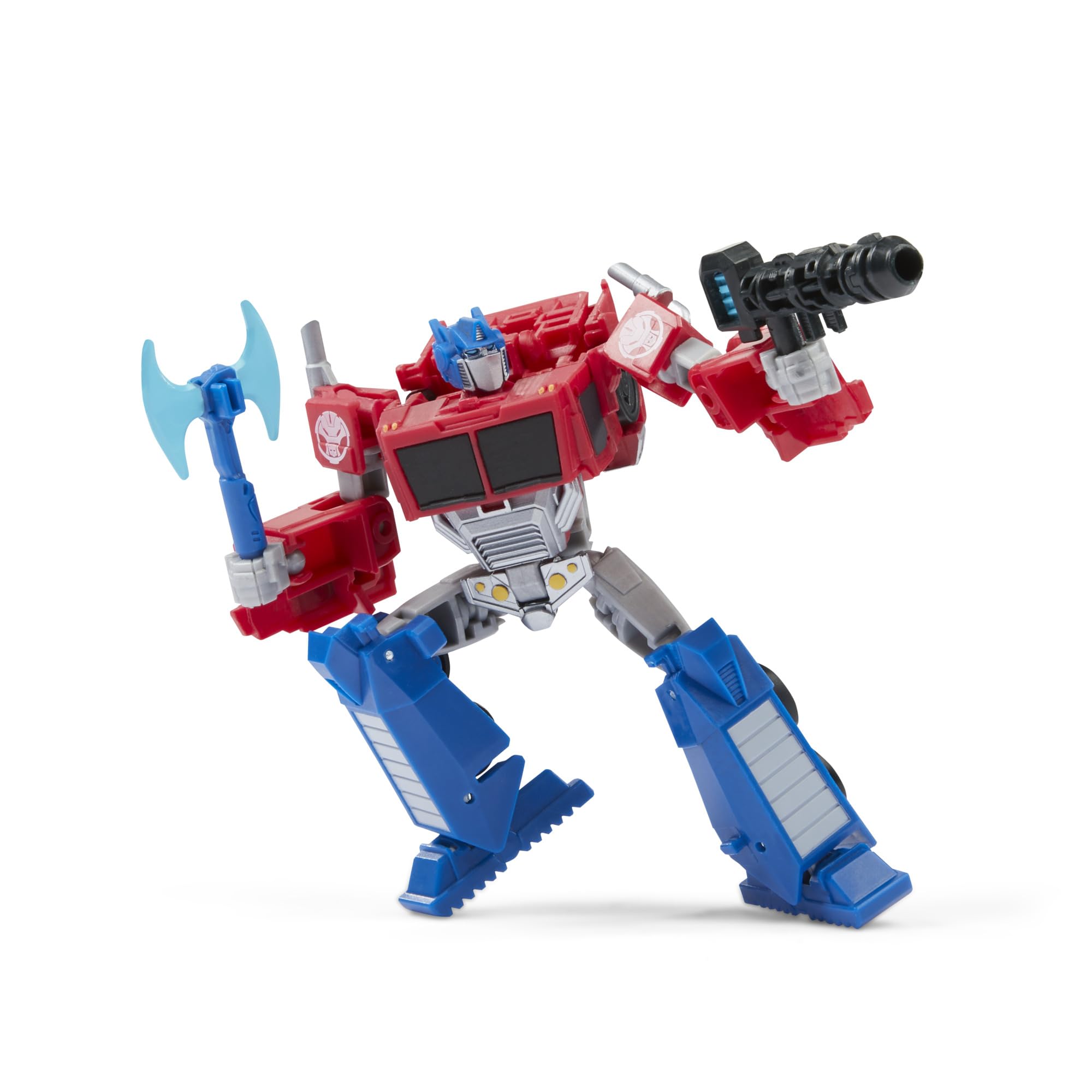 Transformers EarthSpark Optimus Prime with cannon and axe accessories