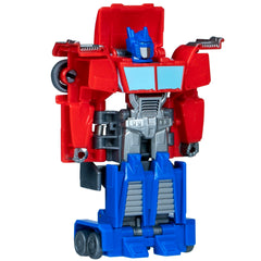 Transformers EarthSpark Optimus Prime in truck mode ready for a smash.