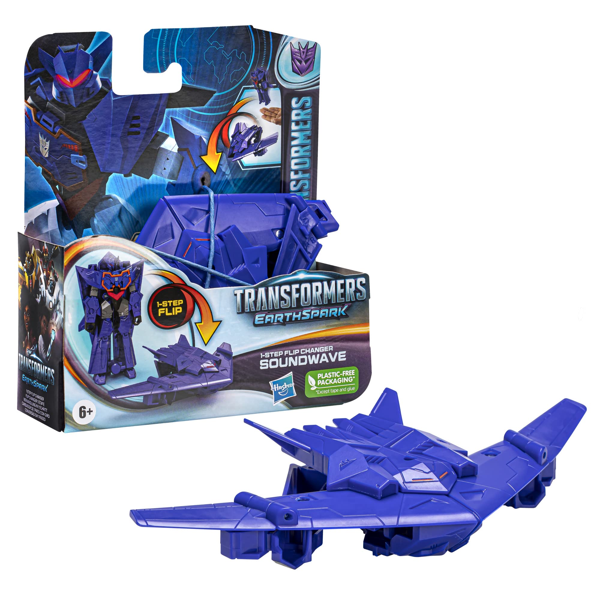 Transformers EarthSpark Soundwave 1-step flip-changer in action for instant robot-to-jet play