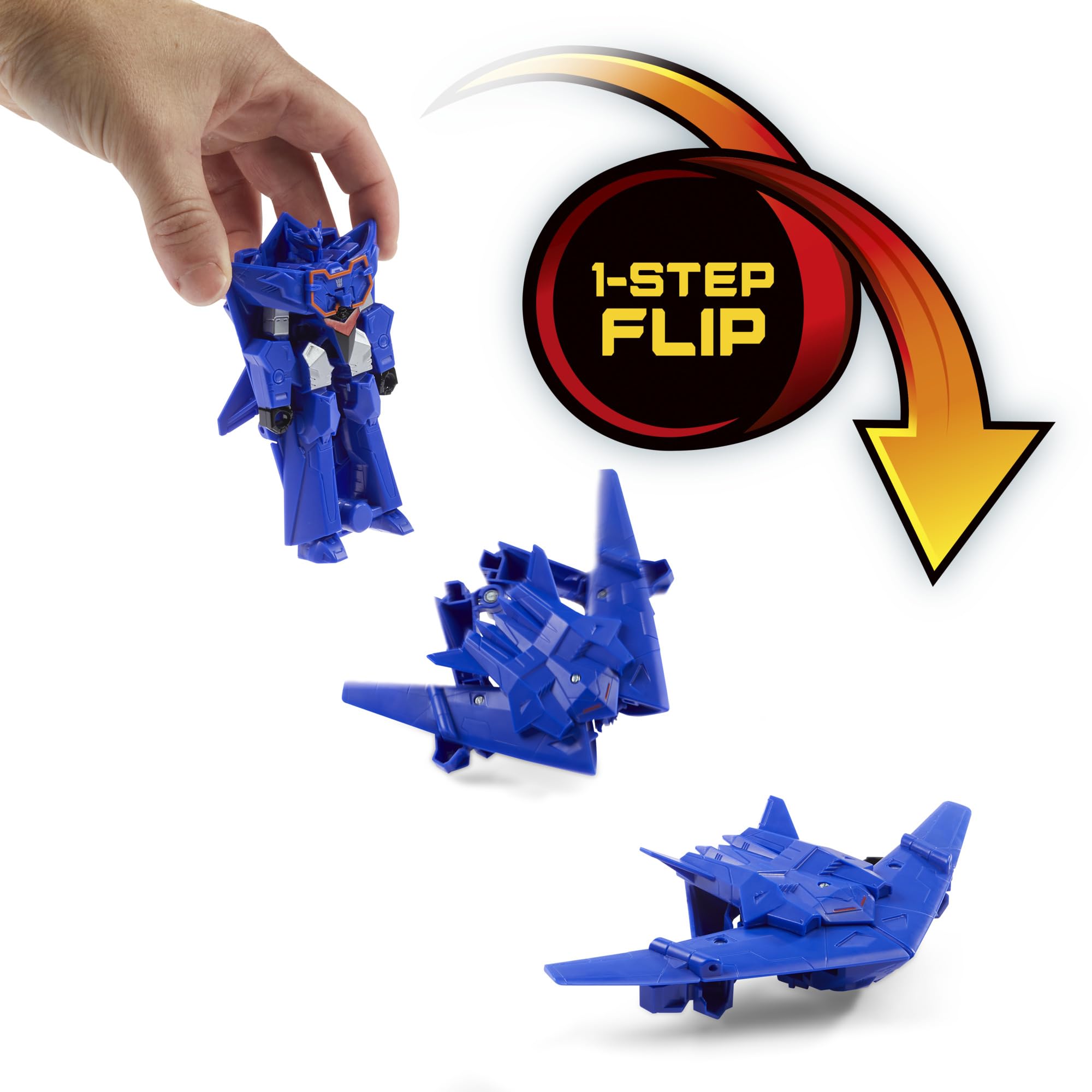 Transformers EarthSpark Soundwave flip action toy promotes quick transitions and repeatable play