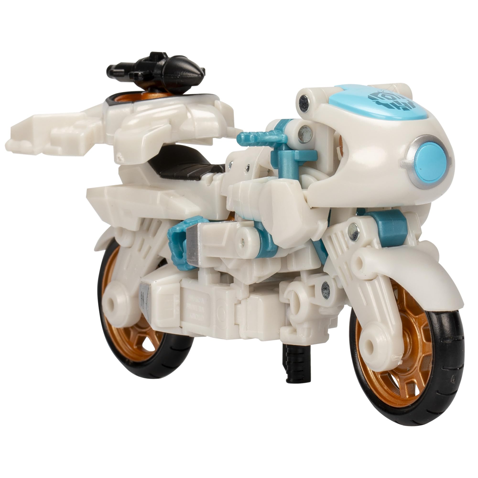 Transformers EarthSpark Terran Thrash motorcycle mode delivering rolling wheels for dynamic storytelling.