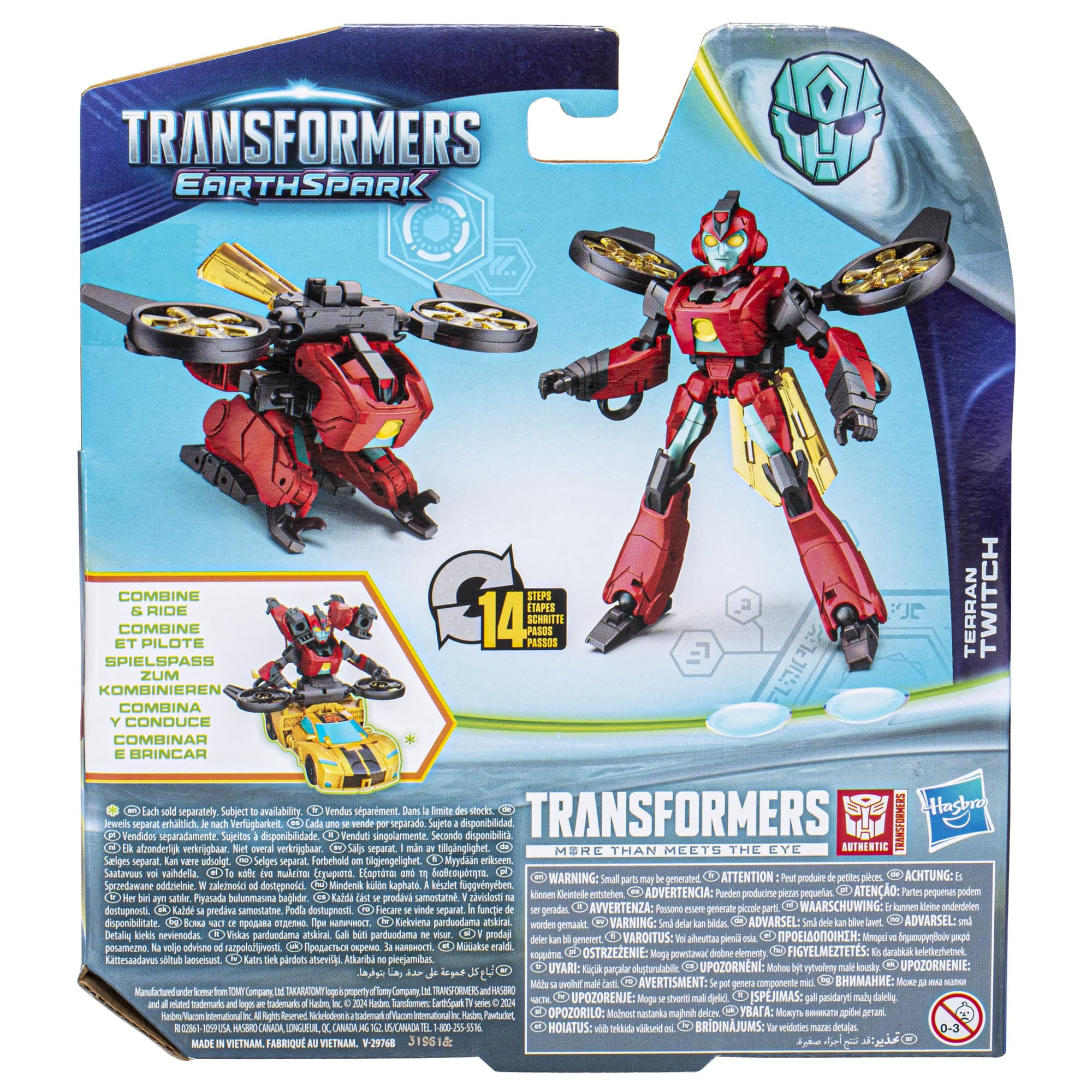 Transformers EarthSpark Terran Twitch compact 5-inch figure for shelves and play.