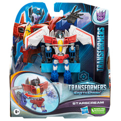 Transformers EarthSpark Starscream toy posed as a jet-ready warrior for adventures