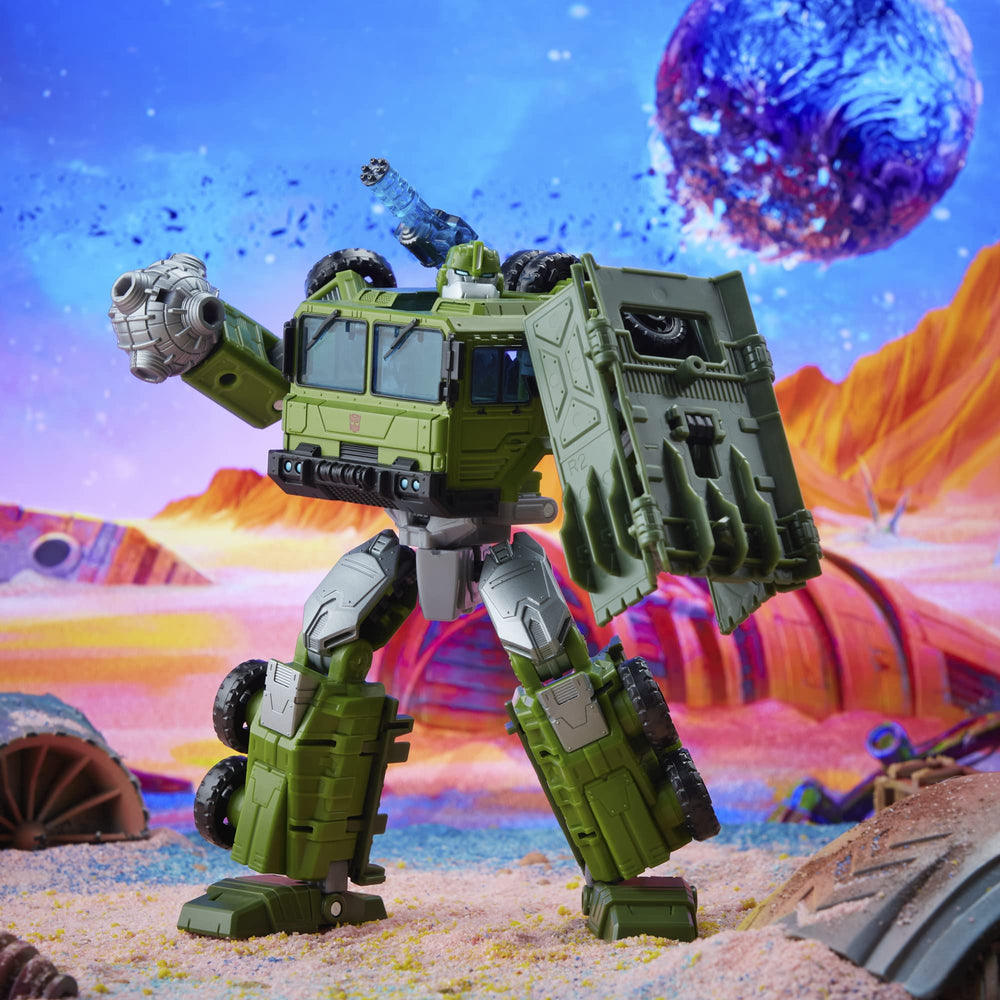 Transformers Generations Legacy Bulkhead Energon Gatling Blaster in action