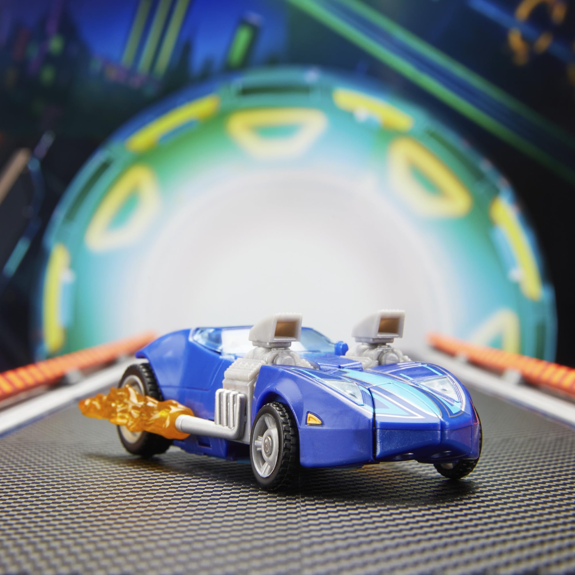 Transformers flame accessories on robot mode boost speed-inspired aesthetics.