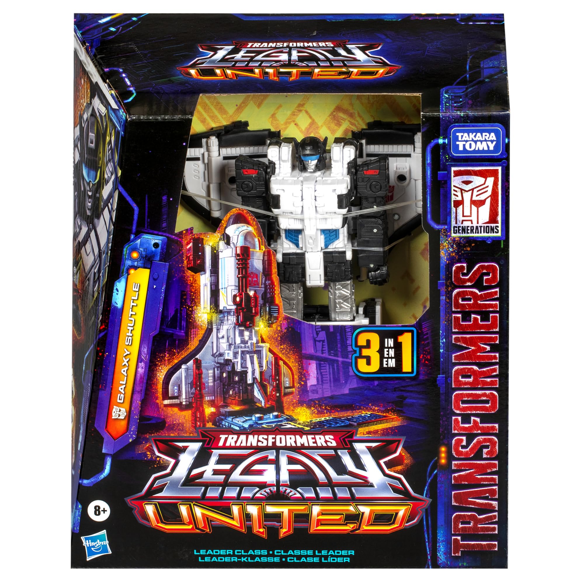 Transformers Galaxy Shuttle space shuttle mode shown for easy pretend play and display