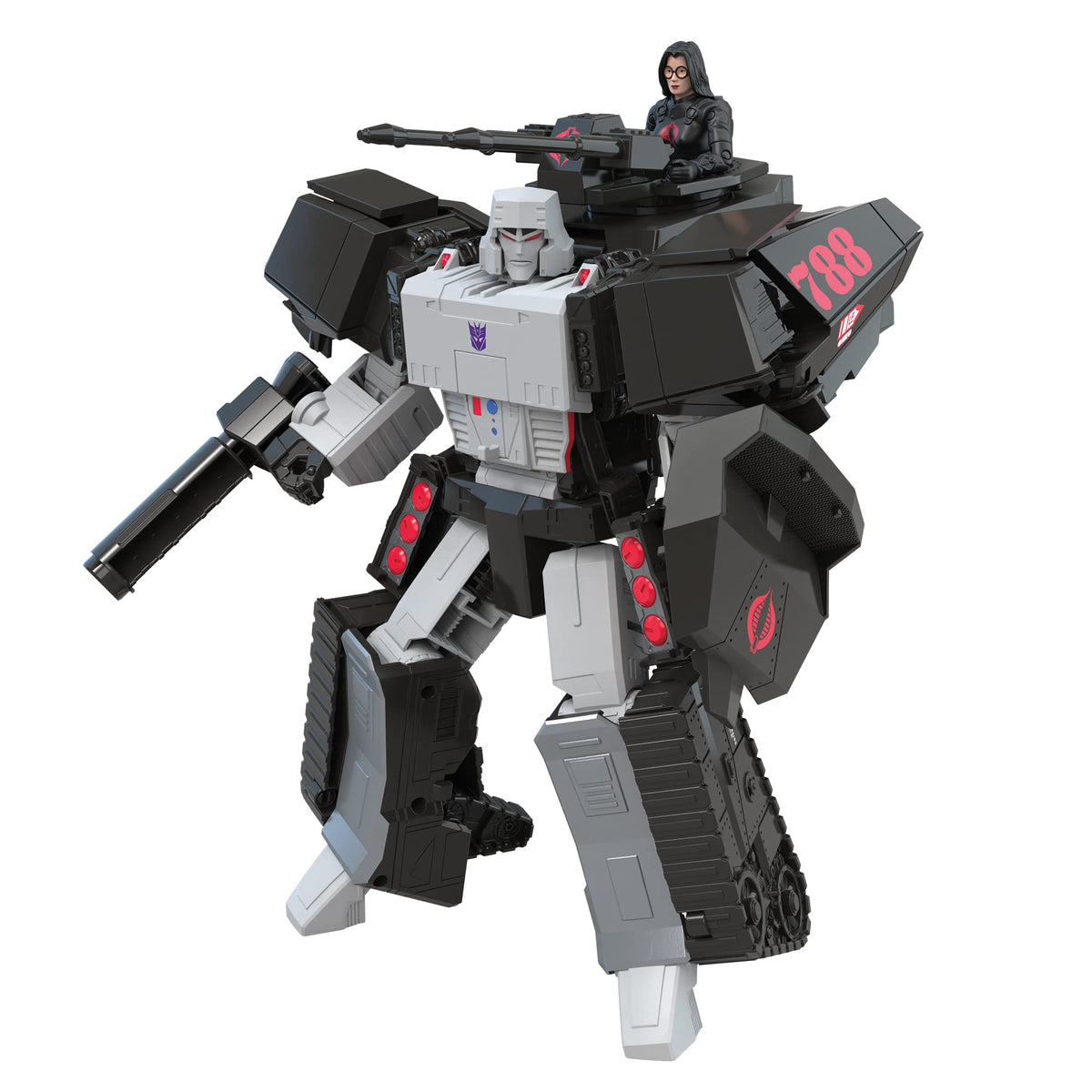 Transformers Megatron H.I.S.S. Tank robot mode with Cobra Baroness, ideal for display and play