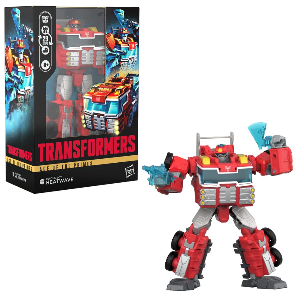 Transformers Heatwave Rescue Bot figure in robot mode for dynamic poses.