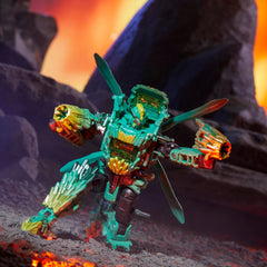 Transformers Infernac Universe Shard blade and blaster accessories included.
