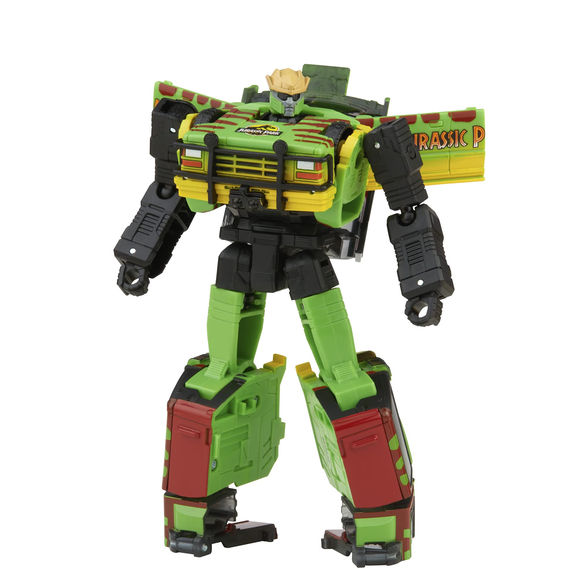 Transformers Tyrannocon Rex with Jurassic Park packaging cues.