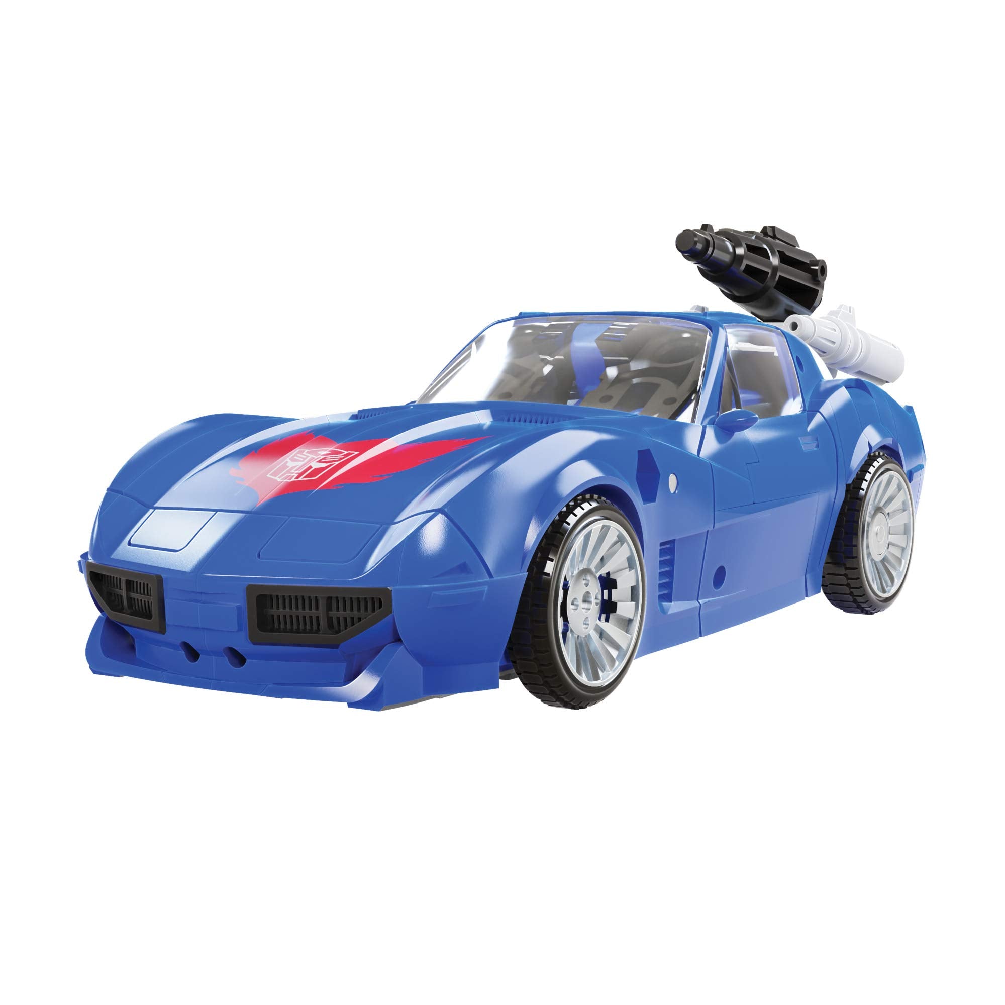 Transformers Kingdom Deluxe WFC-K26 Autobot Tracks fossilizer attachment enables customizable armor.