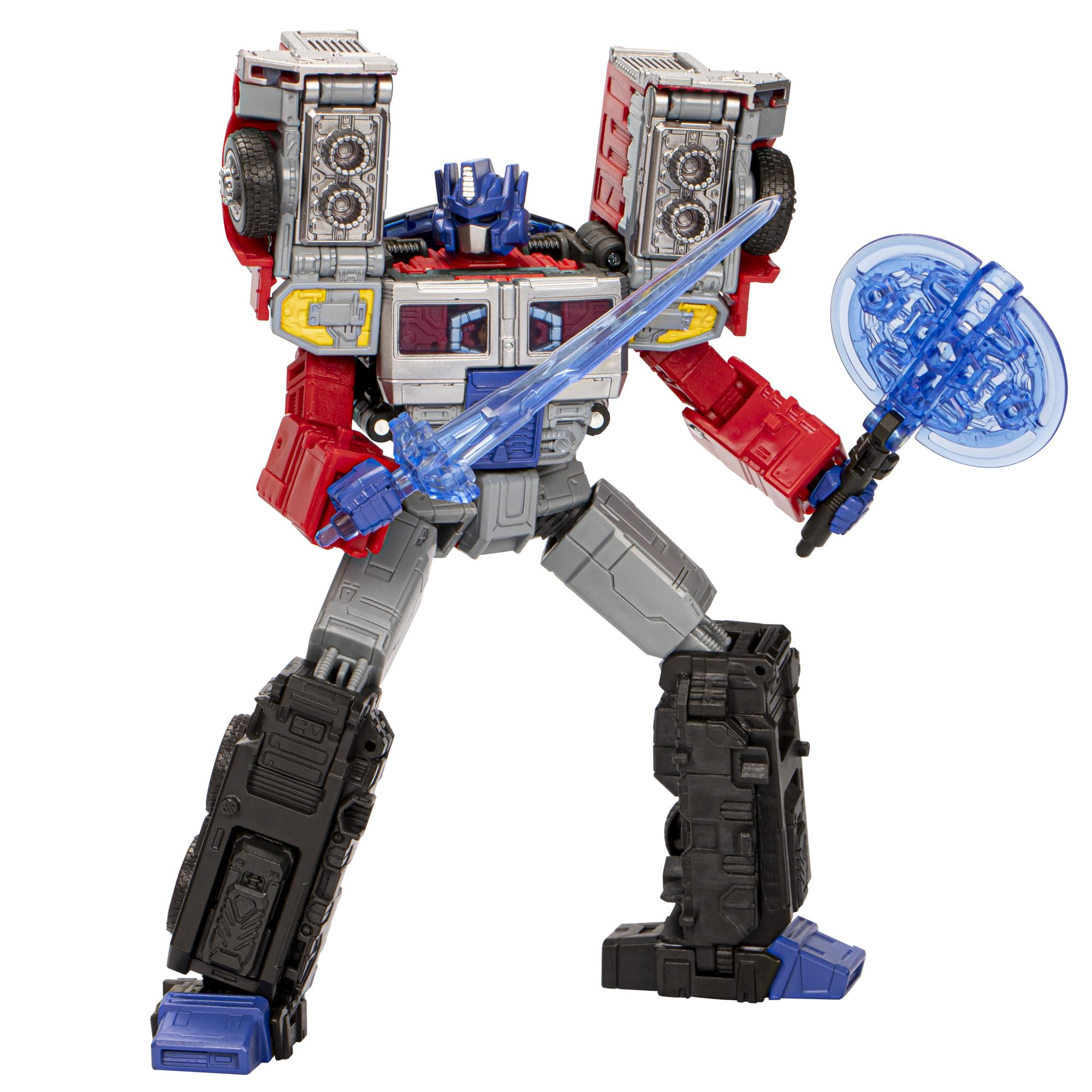 Transformers Laser Prime robot-to-truck transformation in 29 steps for display