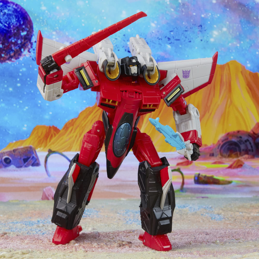Transformers Legacy Armada Starscream Generations-style deco links to classic fans.