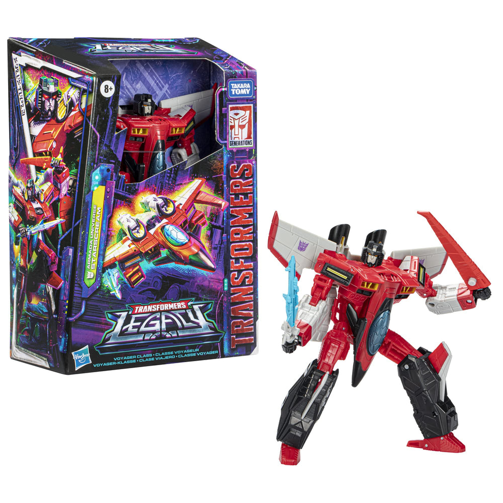 Transformers Legacy Armada Starscream in robot mode, ideal for imaginative play.