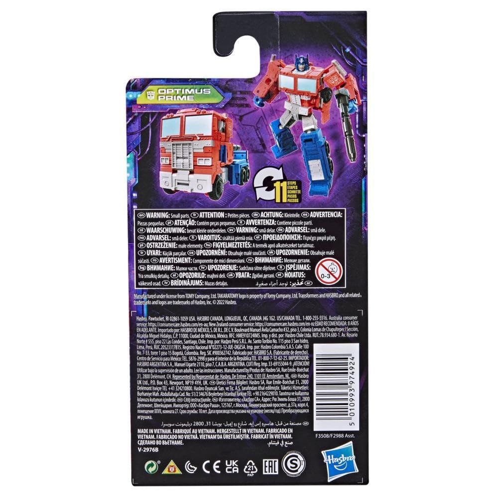 Optimus Prime ion blaster accessory enhances action scenes.