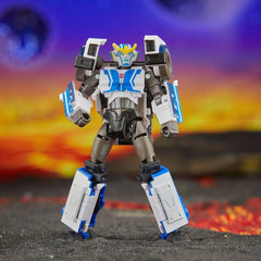 Transformers Legacy EV Deluxe Strong Arm in conversion mode supports quick transform changes.