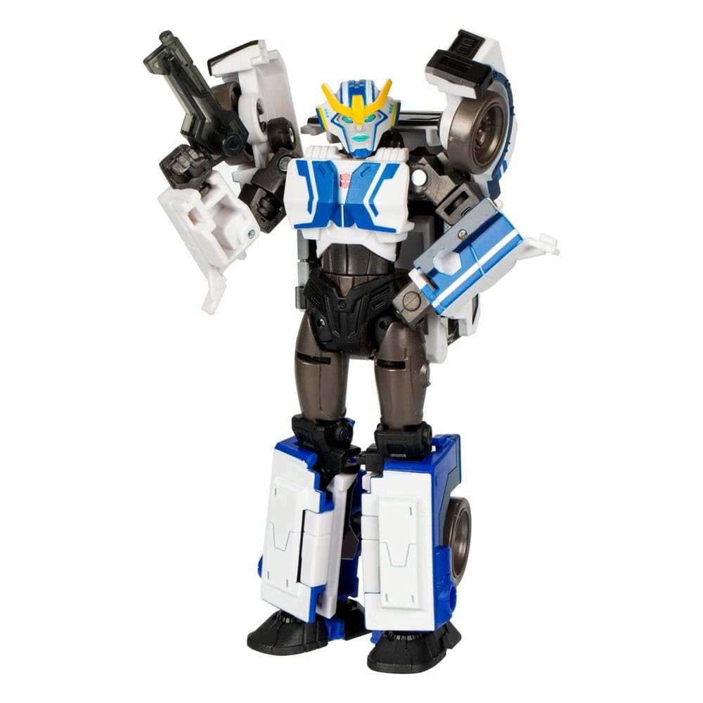 Transformers Legacy EV Deluxe Strong Arm robot pose shows durable articulation for dynamic action poses.