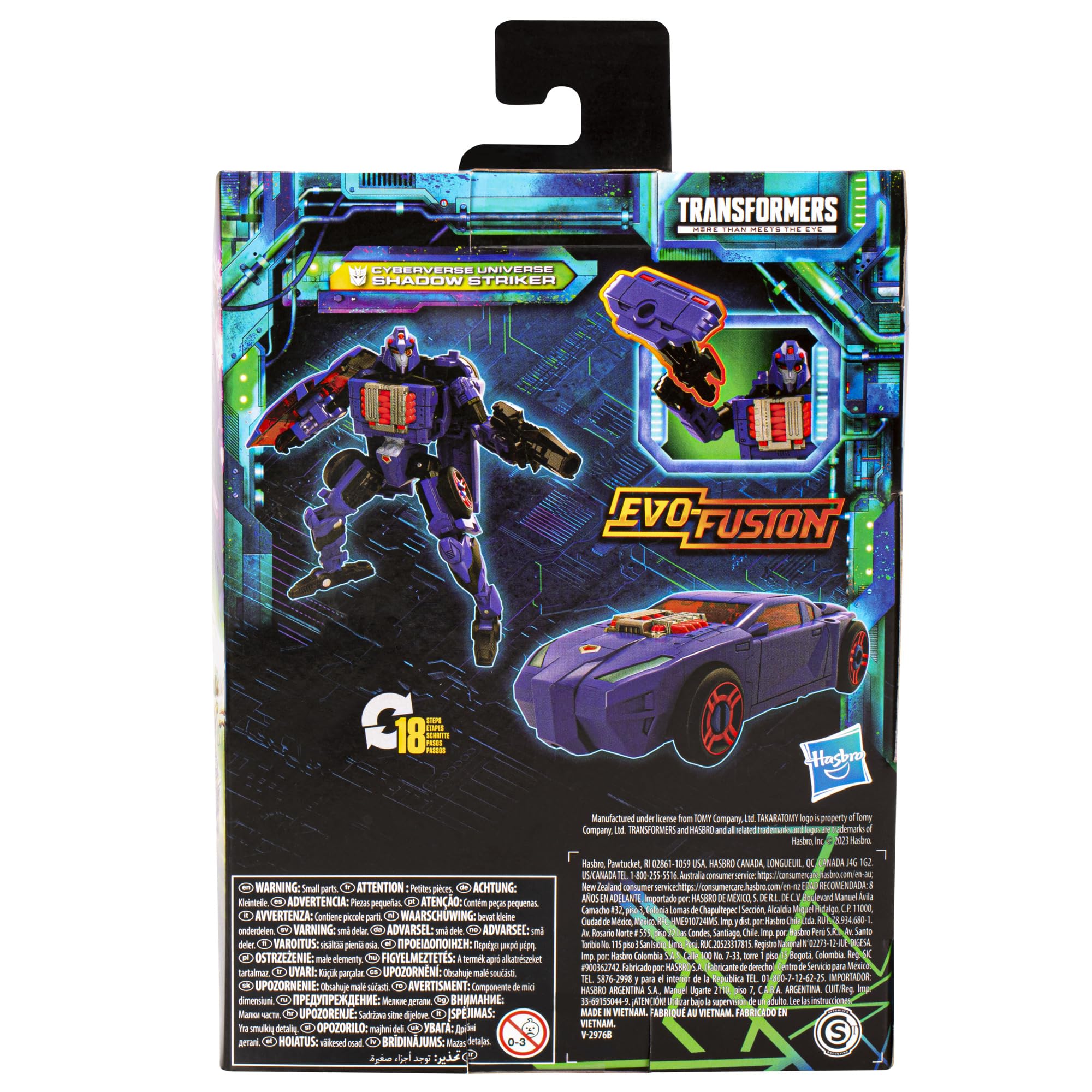 Shadow Striker blaster accessory attached for action play.