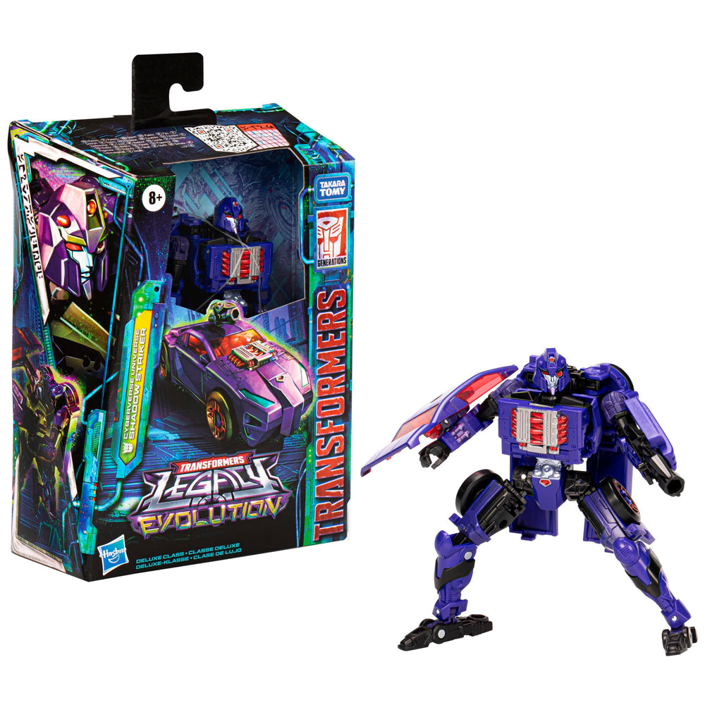 Shadow Striker shield accessory attached for defensive play scenarios.