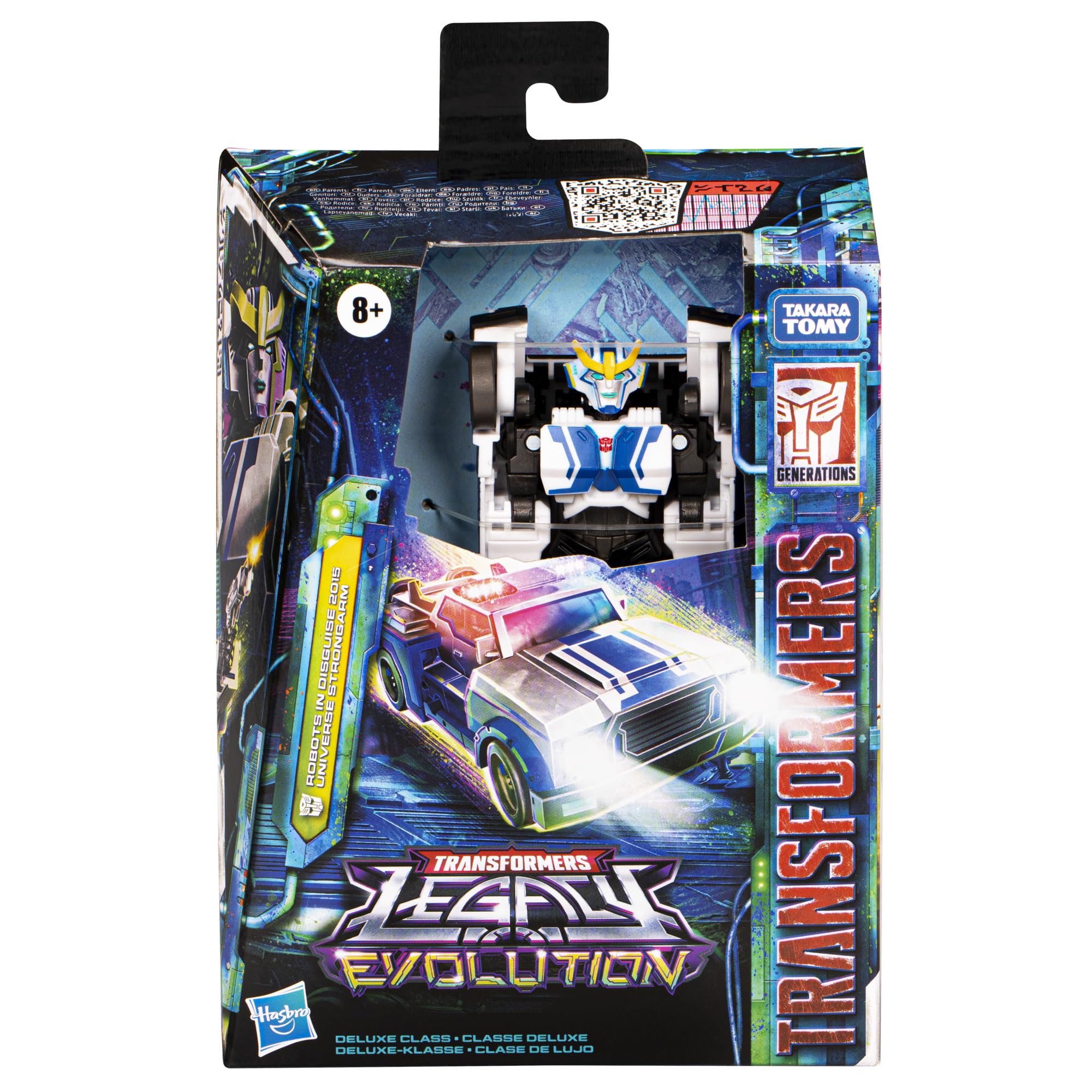 Transformers Legacy Evolution Strongarm in police SUV mode for authentic vehicle play.