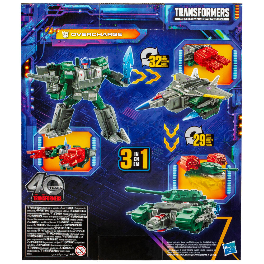 Transformers Legacy Overcharge blaster accessories boost play options.
