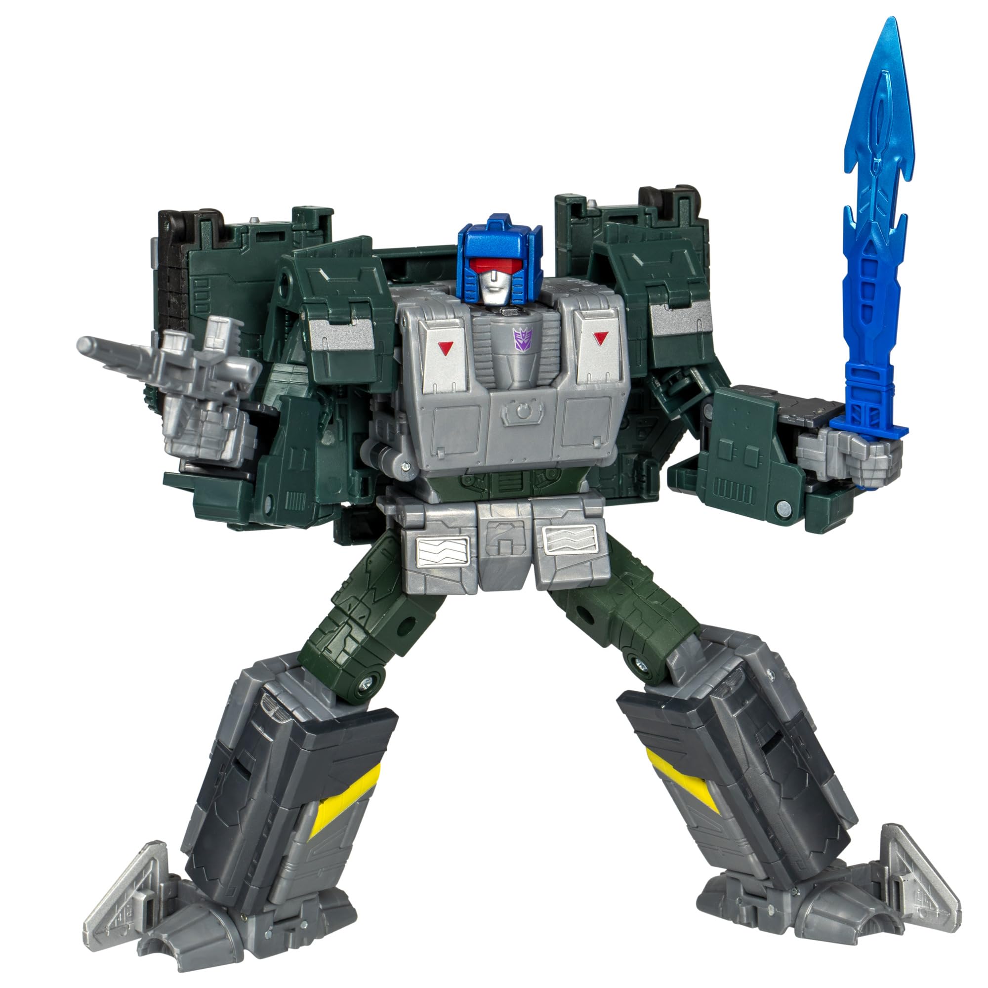 Transformers Legacy Overcharge robot figure in dynamic pose for display and imaginative play.